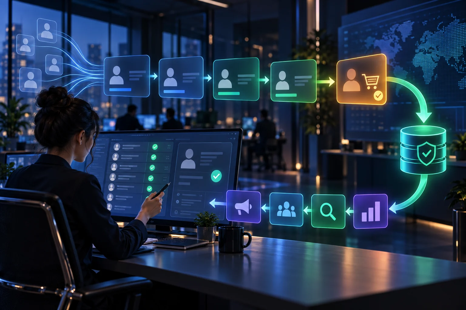 Analyst validating a secure offline conversion loop between CRM and advertising